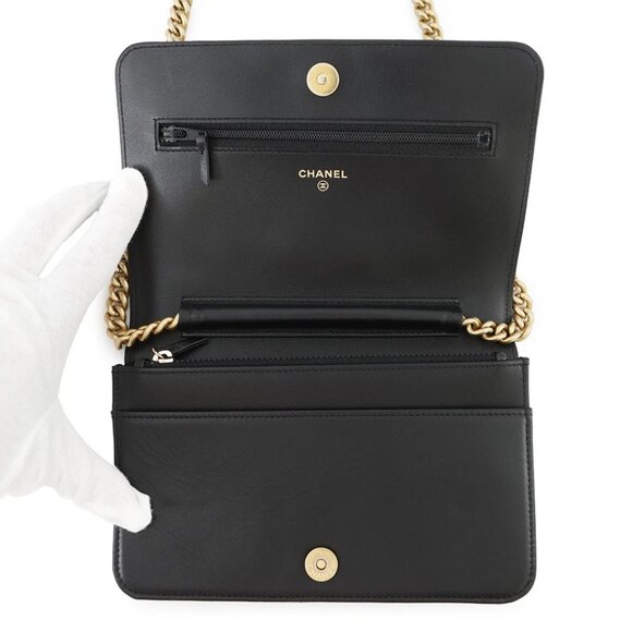 CHANEL Boy Chanel Chain Wallet Calfskin Black AP1117 - Picture 10 of 16